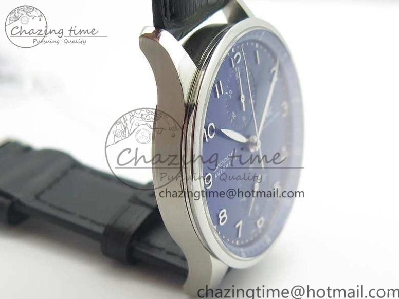 MIROTIME 0208 MoistureWicking Portuguese IW371491 ZF 1:1 Best Edition SS Blue Dial On Leather Strap A79350 (Slim Movement) V 7221